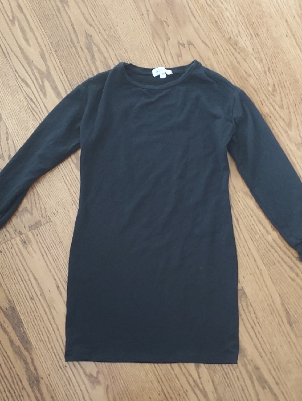 Amour Vert Tee Shirt Dress xs Black Long Sleeves Above Knee